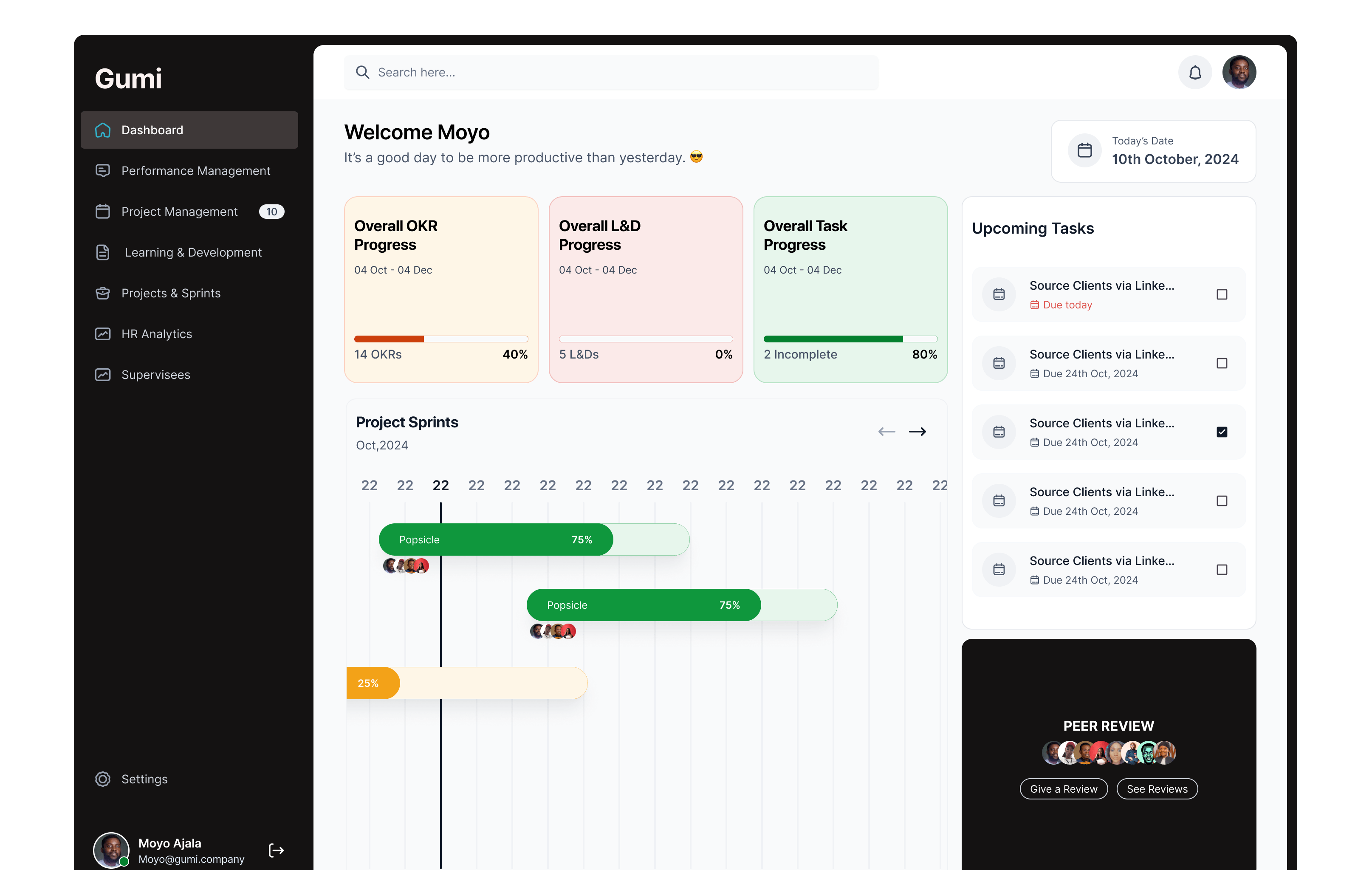 project X Dashboard design